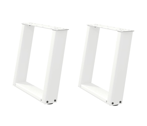 Patas de mesa de centro forma U 2uds acero blanco 50x(42-43) cm