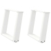 Patas de mesa de centro forma U 2uds acero blanco 50x(42-43) cm