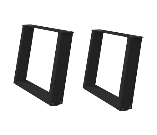 Patas de mesa de centro forma U 2uds acero negro 60x(42-43) cm