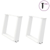 Patas de mesa de centro forma U 2uds acero blanco 60x(42-43) cm