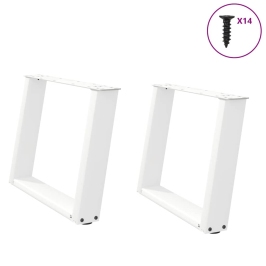 Patas de mesa de centro forma U 2uds acero blanco 60x(42-43) cm