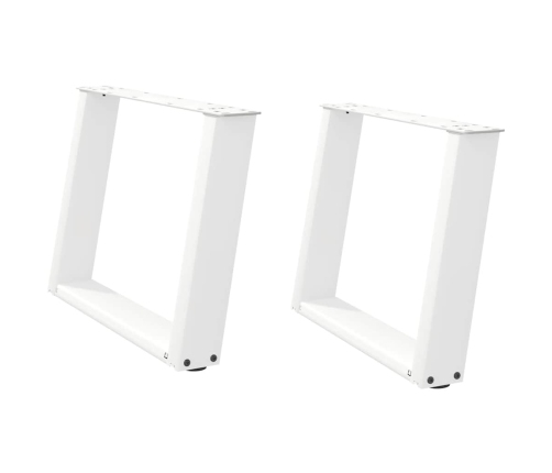 Patas de mesa de centro forma U 2uds acero blanco 60x(42-43) cm