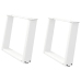 Patas de mesa de centro forma U 2uds acero blanco 60x(42-43) cm