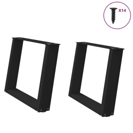 Patas de mesa de centro forma U 2uds acero negro 70x(42-43) cm