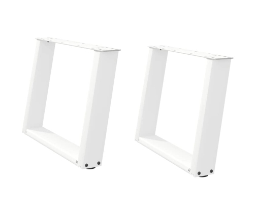 Patas de mesa de centro forma U 2uds acero blanco 70x(42-43) cm