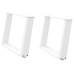 Patas de mesa de centro forma U 2uds acero blanco 70x(42-43) cm