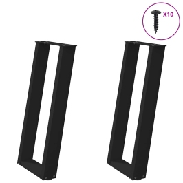 Patas de mesa consola en forma U 2 uds acero negro 28x(72-73)cm