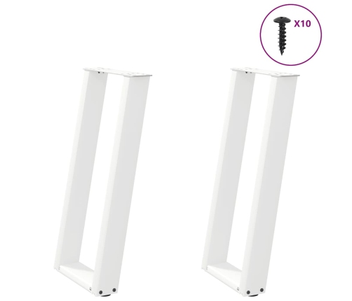 Patas de mesa consola forma U 2 uds acero blanco 28x(72-73) cm