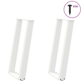 Patas de mesa consola forma U 2 uds acero blanco 38x(72-73) cm