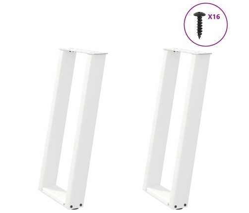 Patas de mesa consola forma U 2 uds acero blanco 38x(72-73) cm