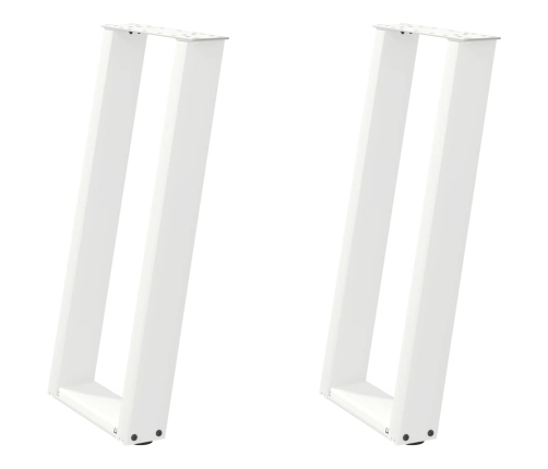 Patas de mesa consola forma U 2 uds acero blanco 38x(72-73) cm