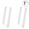 Patas para mesa comedor forma U 2uds acero blanco 50x(72-73) cm