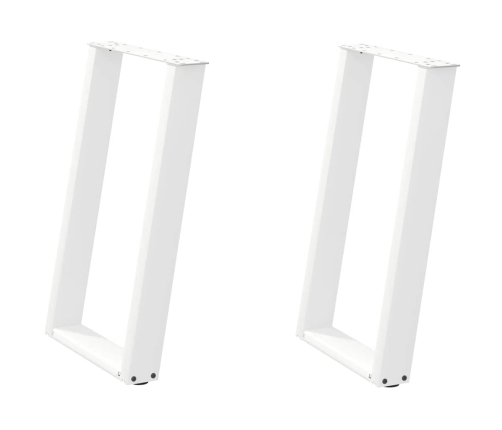 Patas para mesa comedor forma U 2uds acero blanco 50x(72-73) cm