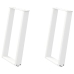 Patas para mesa comedor forma U 2uds acero blanco 50x(72-73) cm