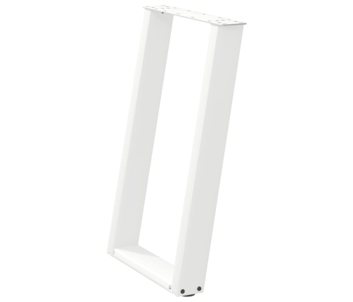 Patas para mesa comedor forma U 2uds acero blanco 50x(72-73) cm