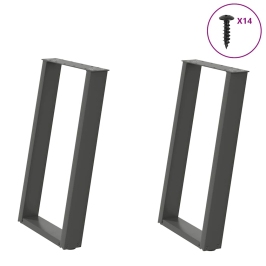 Patas para mesa comedor forma U 2uds antracita 50x(72-73) cm