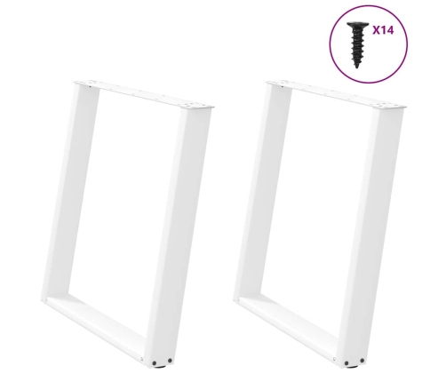 Patas para mesa de comedor en forma de U 2 uds acero blanco