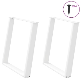 Patas para mesa de comedor en forma de U 2 uds acero blanco