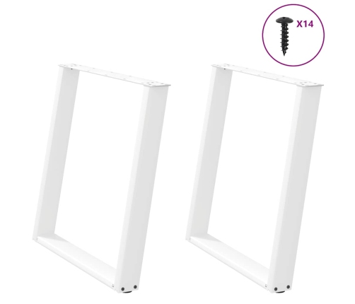 Patas para mesa de comedor en forma de U 2 uds acero blanco