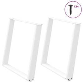 Patas para mesa de comedor en forma de U 2 uds acero blanco