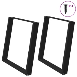 Patas para mesa comedor forma U 2uds acero negro 100x(72-73)cm