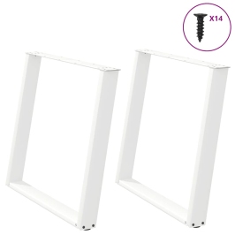 Patas para mesa comedor forma U 2uds acero blanco 100x(72-73)cm