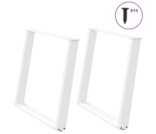 Patas para mesa comedor forma U 2uds acero blanco 100x(72-73)cm