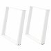 Patas para mesa comedor forma U 2uds acero blanco 100x(72-73)cm