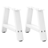 Patas de mesa de centro forma A 2uds acero blanco 30x(30-31) cm