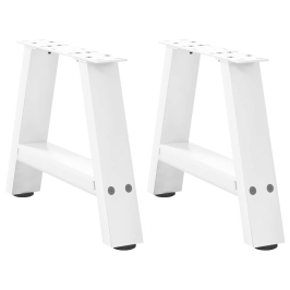 Patas de mesa de centro forma A 2uds acero blanco 40x(30-31) cm