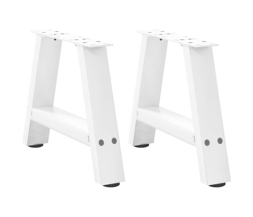 Patas de mesa de centro forma A 2uds acero blanco 40x(30-31) cm