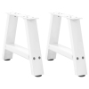 Patas de mesa de centro forma A 2uds acero blanco 50x(30-31) cm