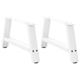 Patas de mesa de centro forma A 2uds acero blanco 60x(30-31) cm