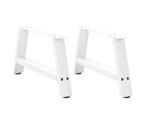 Patas de mesa de centro forma A 2uds acero blanco 60x(30-31) cm