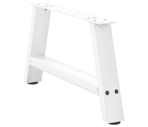 Patas de mesa de centro forma A 2uds acero blanco 60x(30-31) cm