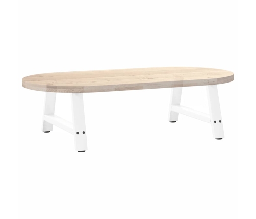 Patas de mesa de centro forma A 2uds acero blanco 60x(30-31) cm