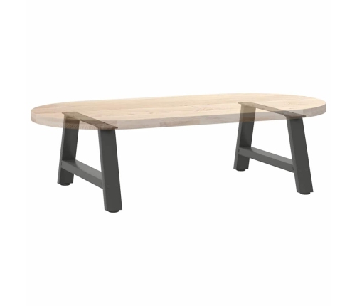 Patas de mesa centro forma A 2uds acero antracita 60x(30-31) cm