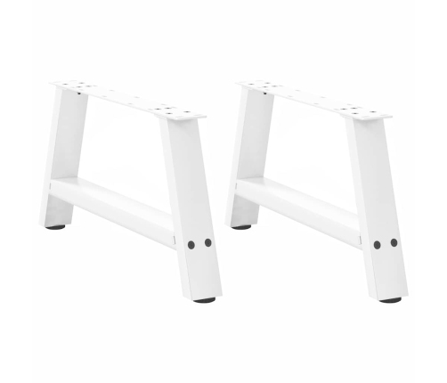 Patas de mesa de centro forma A 2uds acero blanco 70x(30-31) cm