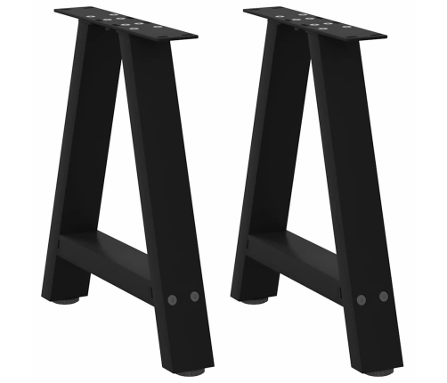 Patas de mesa de centro forma A 2uds acero negro 38x(30-31) cm