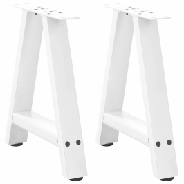 Patas de mesa de centro forma A 2uds acero blanco 50x(42-43) cm