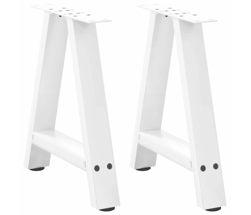 Patas de mesa de centro forma A 2uds acero blanco 50x(42-43) cm