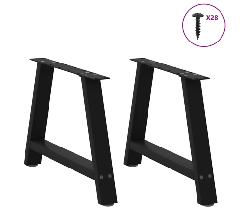 Patas de mesa de centro forma A 2uds acero negro 60x(42-43) cm