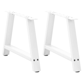 Patas de mesa de centro forma A 2uds acero blanco 60x(42-43) cm