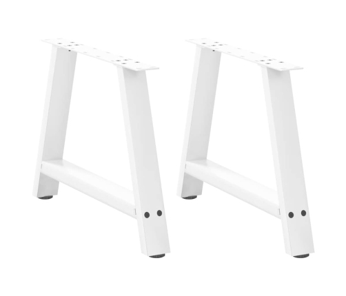 Patas de mesa de centro forma A 2uds acero blanco 60x(42-43) cm