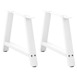 Patas de mesa de centro forma A 2uds acero blanco 70x(42-43) cm