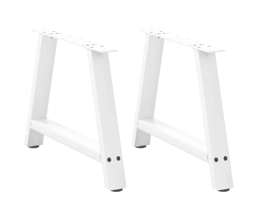 Patas de mesa de centro forma A 2uds acero blanco 70x(42-43) cm