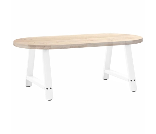 Patas de mesa de centro forma A 2uds acero blanco 70x(42-43) cm