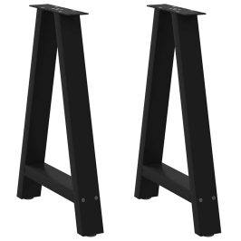 Patas de mesa de centro forma A 2uds acero negro 50x(72-73) cm