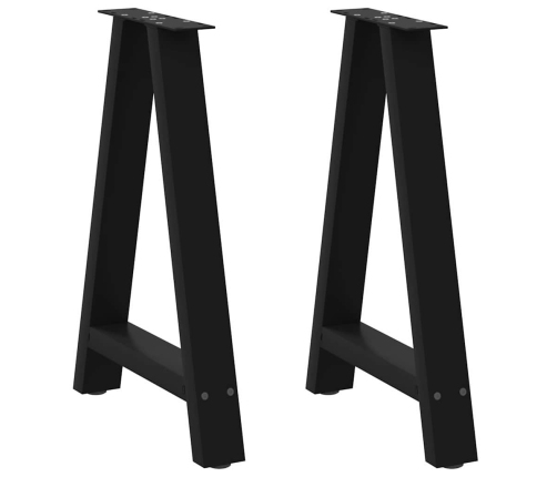 Patas de mesa de centro forma A 2uds acero negro 50x(72-73) cm