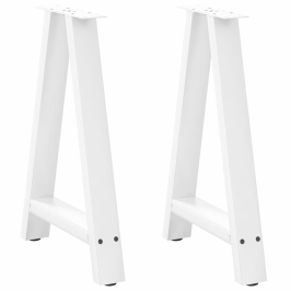 Patas de mesa de centro forma A 2uds acero blanco 50x(72-73) cm